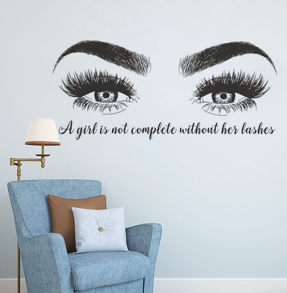 Eyelashes Eyebrows Vinyl Wall  - Eyelash Extension Quotes review and price