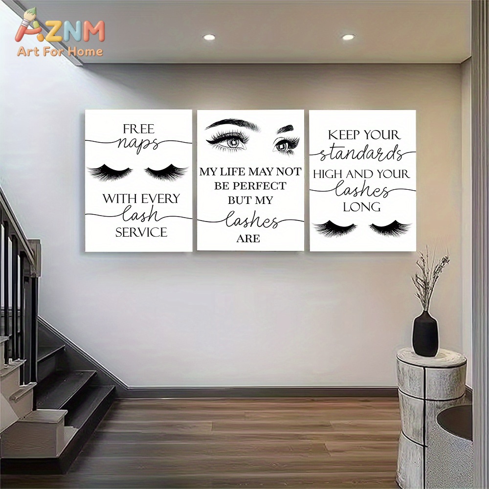 3pcs Unframed Beautiful Inspir - Eyelash Extension Quotes review and price