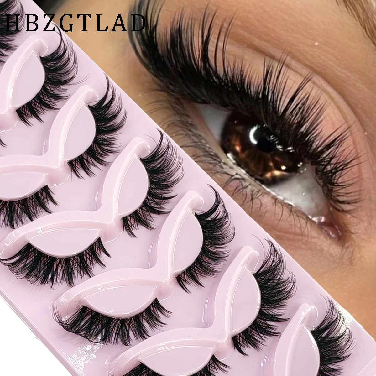 HBZGTLAD 7pairs Spiky Fox Eye  - Eyelash Extension Volume Cat Eye review and price