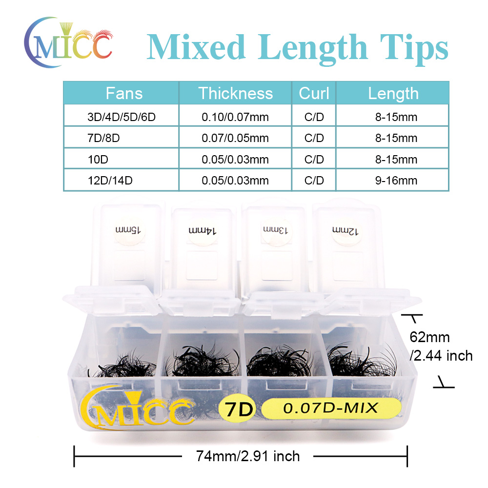 Cmicc 500/1000Fans Mixed Lengt - Eyelash Extension Medium review and price