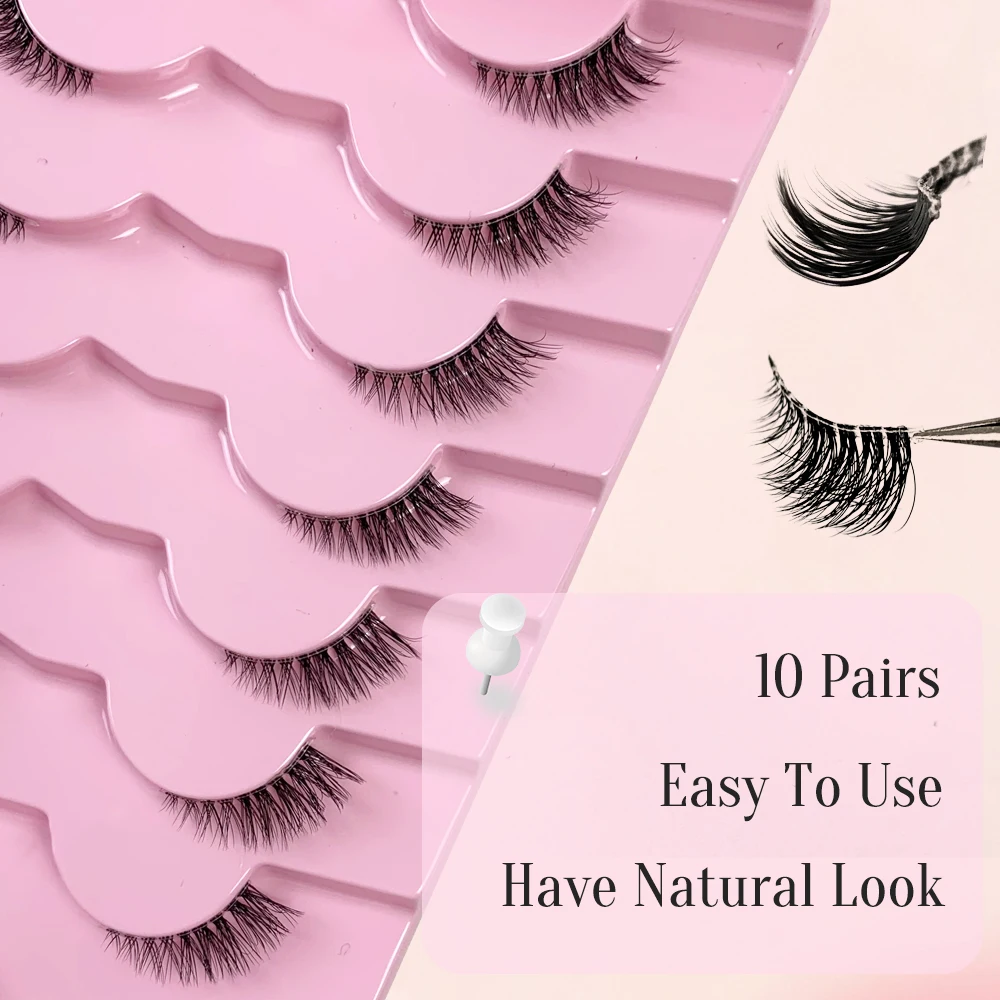 AMSDCN 10 pairs of 3D syntheti - Eyelash Extension Medium review and price